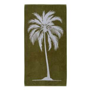 Logan & Mason Jacquard Beach Towels Khaki 80 x 160 cm