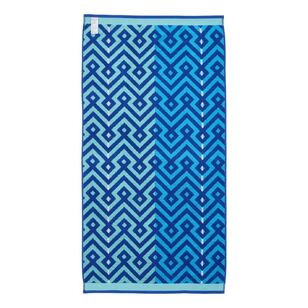 Brampton House Jacquard Beach Towels Blue 75 x 150 cm