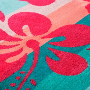 Brampton House Jacquard Beach Towels Hibiscus 75 x 150 cm