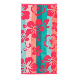 Brampton House Jacquard Beach Towels Hibiscus 75 x 150 cm