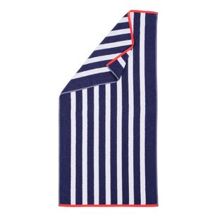 Emerald Hill Cove Stripe Beach Towels Blue 68 x 137 cm