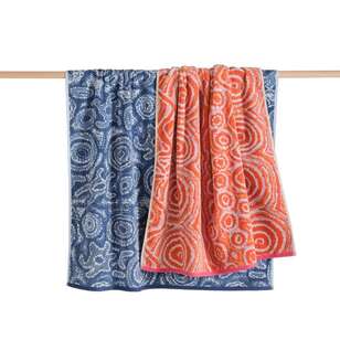 KOO Warlu Joy Nangala Brown Beach Towel Blue