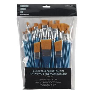 Francheville Gold Taklon Brush Set for Acrylic and Watercolour Gold