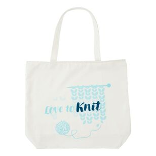 Crafters Choice Love To Knit Tote Bag Natural