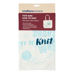 Crafters Choice Love To Knit Tote Bag Natural