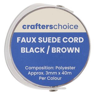 Crafters Choice Black and Brown Faux Suede Cord Assorted