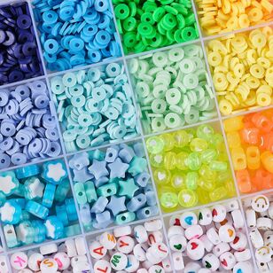 Crafters Choice Heishi Alpha Plastic Beads and Charms Kit Assorted
