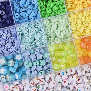 Crafters Choice Heishi Alpha Plastic Beads and Charms Kit Multicoloured