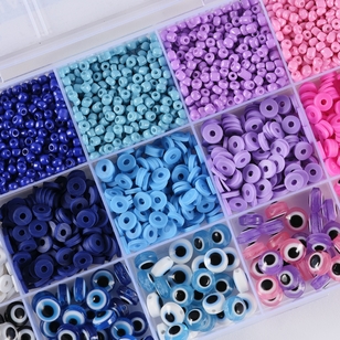 Crafters Choice Evil Eyes, Heishi, and Seed Beads Kit Blue, Purple & Pink