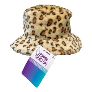 Amscan Furry Leopard Print Bucket Hat Multicoloured