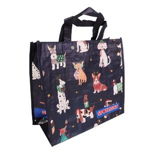 Jolly & Joy Christmas Dogs Shopping Bag Navy Small