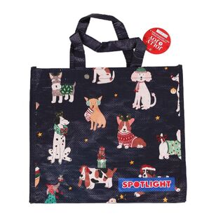 Jolly & Joy Christmas Dogs Shopping Bag Navy Small