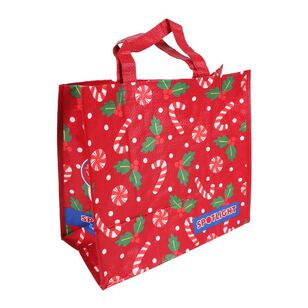 Jolly & Joy Christmas Candy Canes Shopping Bag Red Small