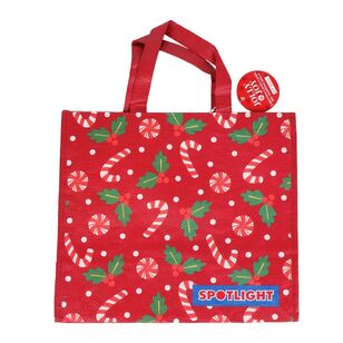 Jolly & Joy Christmas Candy Canes Shopping Bag Red Small