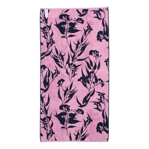 KOO Jacquard Beach Towels Floral Pink 80 x 160 cm