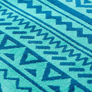 KOO Jacquard Beach Towels Rei Aztec Teal 80 x 160 cm