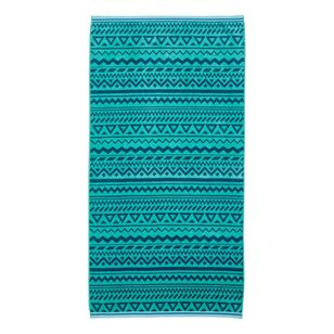 KOO Jacquard Beach Towels Rei Aztec Teal 80 x 160 cm