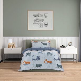 Kids House Construction Zone Comforter Set Multicoloured Single