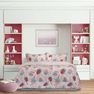 Kids House Strawberry Fields Comforter Set Pink