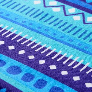 Brampton House Velour Beach Towels Aztec Blue 75 x 150 cm