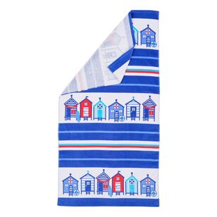 Brampton House Velour Beach Towels Beach Box Blue 75 x 150 cm