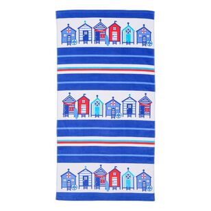 Brampton House Velour Beach Towels Beach Box Blue 75 x 150 cm