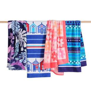 Brampton House Velour Beach Towels Beach Box Blue