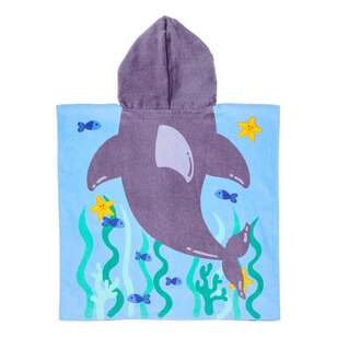 Kids House Hooded Beach Towels Blue 60 x 120 cm