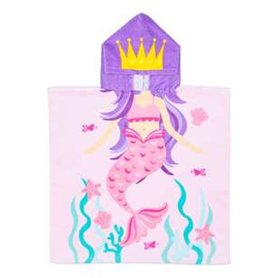 Kids House Hooded Beach Towels Purple 60 x 120 cm