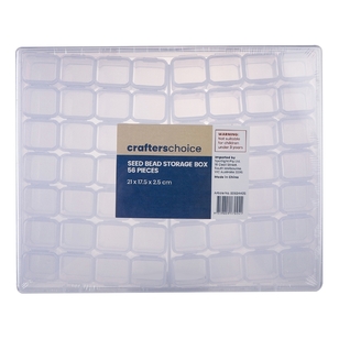 Crafters Choice 56 Piece Seed Bead Storage Box Clear