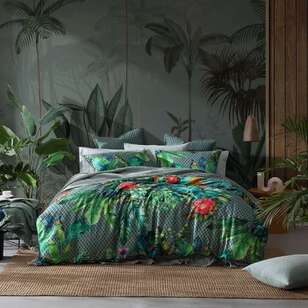 Logan & Mason Calypso Rainforest Quilt Cover Set Green