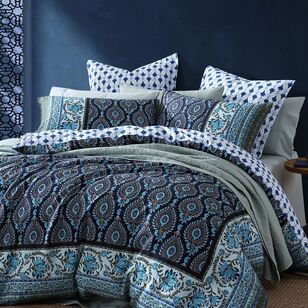 Logan & Mason Priya Quilt Cover Set Blue