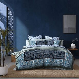 Logan & Mason Priya Quilt Cover Set Blue