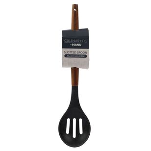 Culinary Co By Manu Silicone Slotted Spoon Black