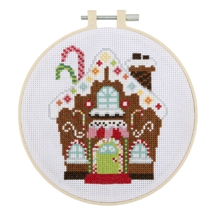 Fabric Editions Gingerbread Christmas Cross Stitch Kit Multicoloured 15 cm