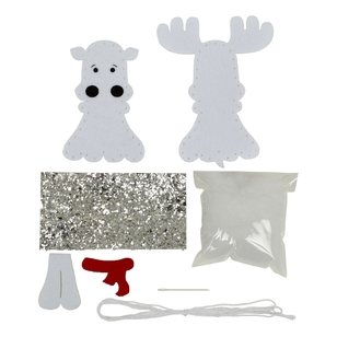 Fabric Editions Moose Christmas Felt Ornament Kit Multicoloured