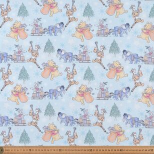 Christmas Winnie the Pooh Christmas Winter Fun 112 cm Cotton Fabric Mint 112 cm