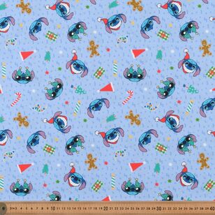 Lilo & Stitch Christmas Mix 112 cm Cotton Fabric Blue 112 cm