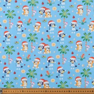 Bluey & Bingo Christmas 112 cm Cotton Fabric Blue 112 cm