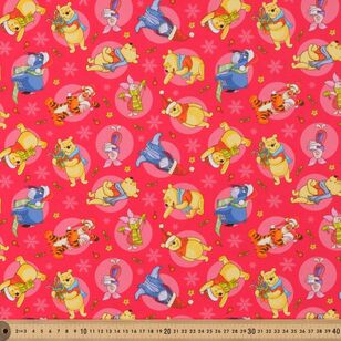 Jolly Winnie the Pooh Christmas 112 cm Fabric Red 112 cm