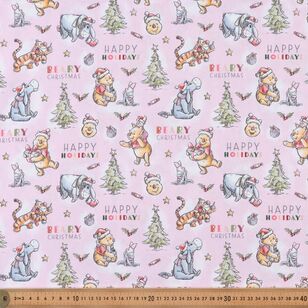 Happy Holidays Winnie the Pooh 112 cm Fabric Pink 112 cm