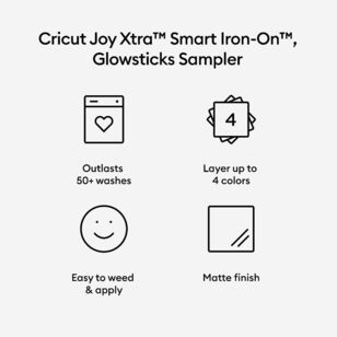 Cricut Joy Xtra Iron On Vinyl Glowsticks Sampler Multicoloured 9.5 in x 12 in