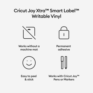 Cricut Joy Xtra Smart Label Writable White Vinyl White 9.5 in x 13 in