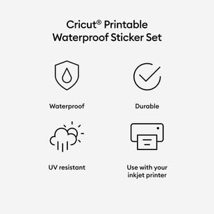 Cricut Joy Xtra Printable Waterproof Sticker Set Holographic A4