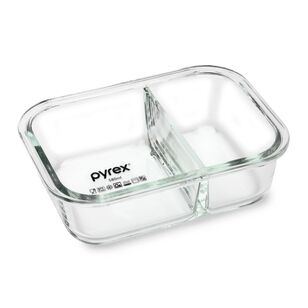 Pyrex Meal Prep 580 ml Divided Container Clear & Grey 580 mL