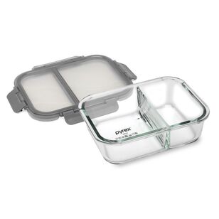 Pyrex Meal Prep 980 ml Divided Container Clear & Grey 980 mL