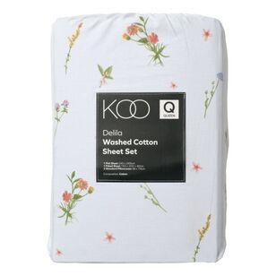 KOO Delila Washed Cotton Sheet Set Multicoloured