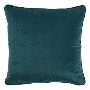 Jolly & Joy Christmas Tree Velvet Square Cushion Green 50 x 50 cm