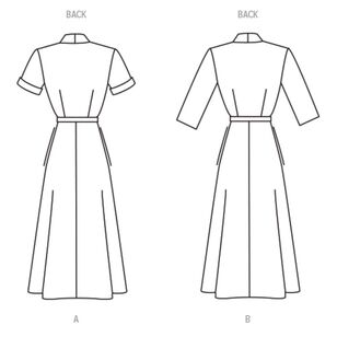 Butterick B6956 1950s Misses' Dress with Sleeve Variations Pattern White