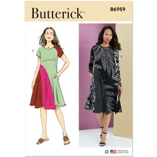 Butterick B6959 Misses' Dress with Sleeve Variations Pattern White